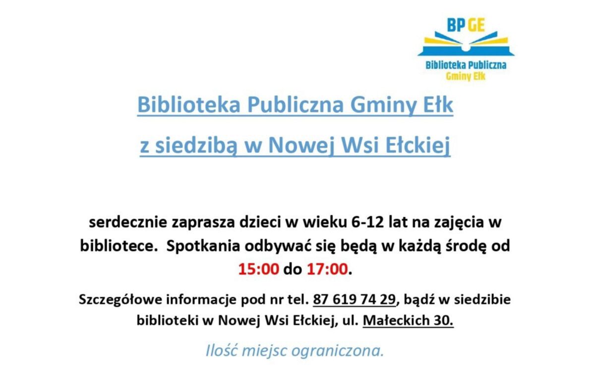 Zdjęcie do Zajęcia dla dzieci 