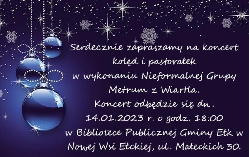 Zdjęcie do Koncert kolęd i pastorałek w BPGE w Nowej Wsi Ełckiej - 14.01.2023 r.